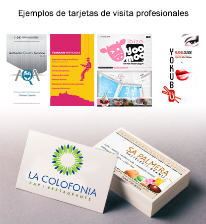 Muestra de tarjetas de visita