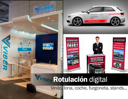 Coche, vinilo, lona, Roll up, Furgoneta, Stand, Totem, expositor, marco luminoso
